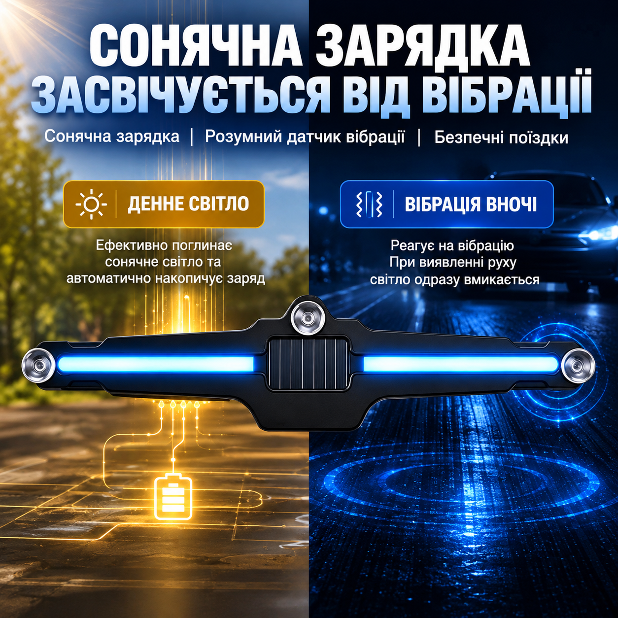 Заряджається від сонячної батареї